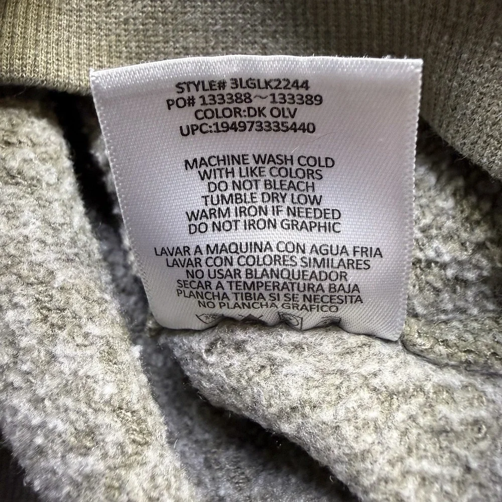 Levi's Two Horse Pull Logo Dark Olive Green Pullover Hoodie Sweatshirt Mens XXL